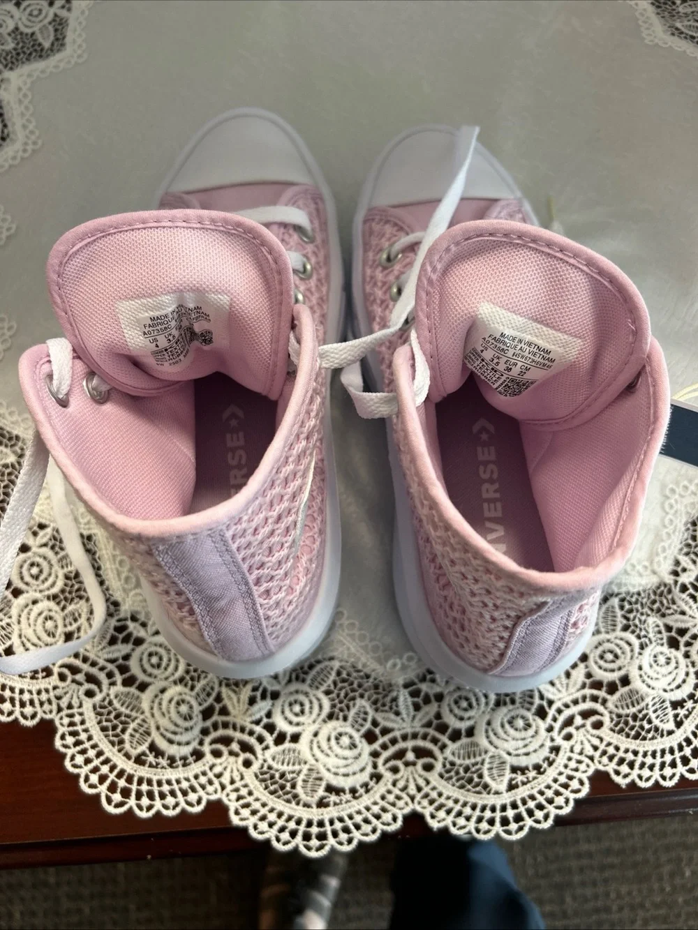 NWT Converse Chuck Taylor All Star Move Crochet Platform High Top Pink Tween 4